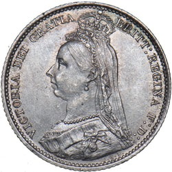 1890 Sixpence - Victoria British Silver Coin - Superb