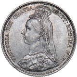 1890 Sixpence - Victoria British Silver Coin - Superb