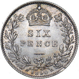 1890 Sixpence - Victoria British Silver Coin - Superb