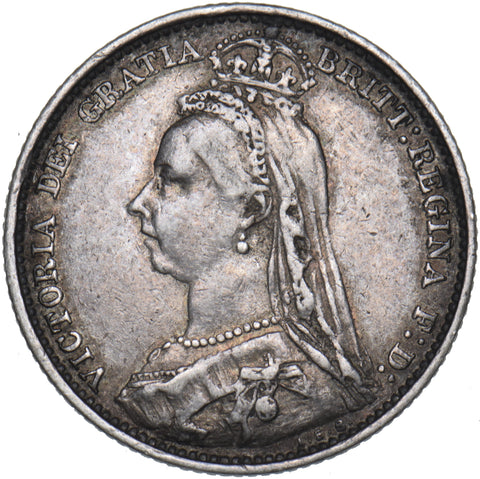 1890 Sixpence - Victoria British Silver Coin