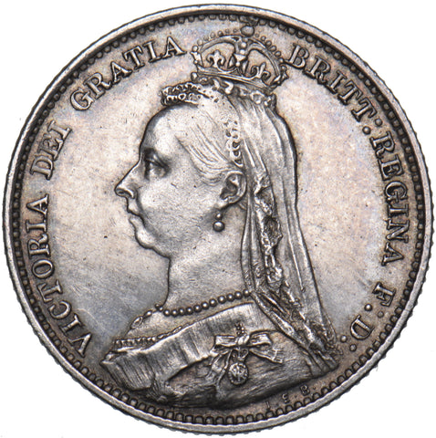1891 Sixpence - Victoria British Silver Coin - Very Nice