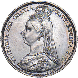 1891 Sixpence - Victoria British Silver Coin - Very Nice