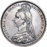 1891 Sixpence - Victoria British Silver Coin - Very Nice