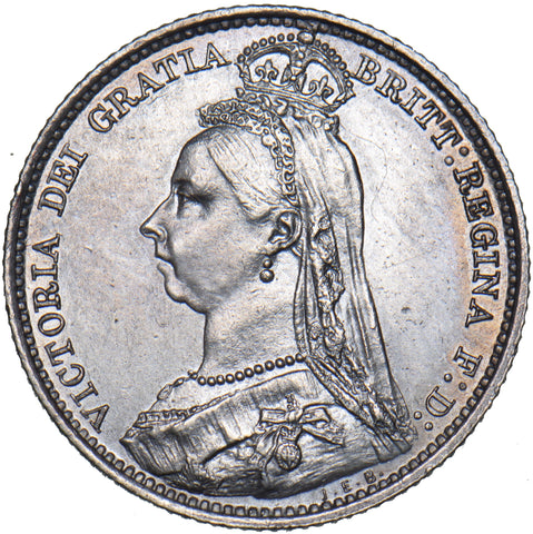 1891 Sixpence - Victoria British Silver Coin - Very Nice