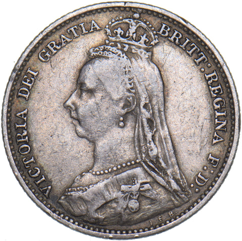 1891 Sixpence - Victoria British Silver Coin