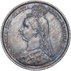 1892 Sixpence - Victoria British Silver Coin - Very Nice