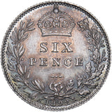1892 Sixpence - Victoria British Silver Coin - Very Nice