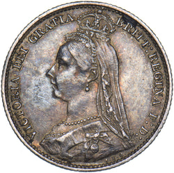 1892 Sixpence - Victoria British Silver Coin - Nice