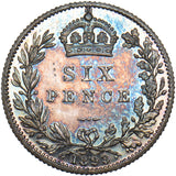 1893 Sixpence - Victoria British Silver Coin - Superb