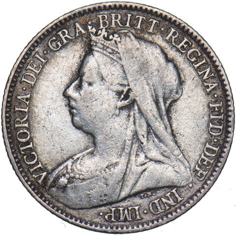 1896 Sixpence - Victoria British Silver Coin