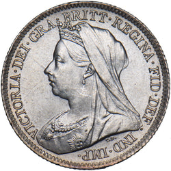 1900 Sixpence - Victoria British Silver Coin - Superb