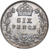 1900 Sixpence - Victoria British Silver Coin - Superb