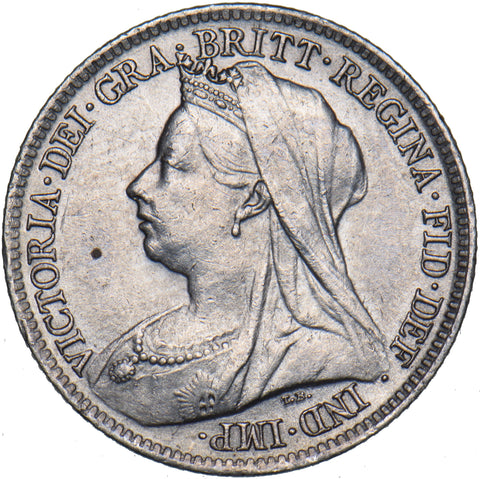 1900 Sixpence - Victoria British Silver Coin - Very Nice