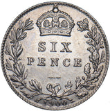 1900 Sixpence - Victoria British Silver Coin - Very Nice