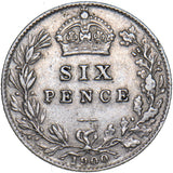 1900 Sixpence - Victoria British Silver Coin - Nice