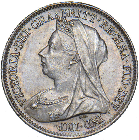 1901 Sixpence - Victoria British Silver Coin - Very Nice