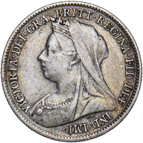 1901 Sixpence - Victoria British Silver Coin - Nice