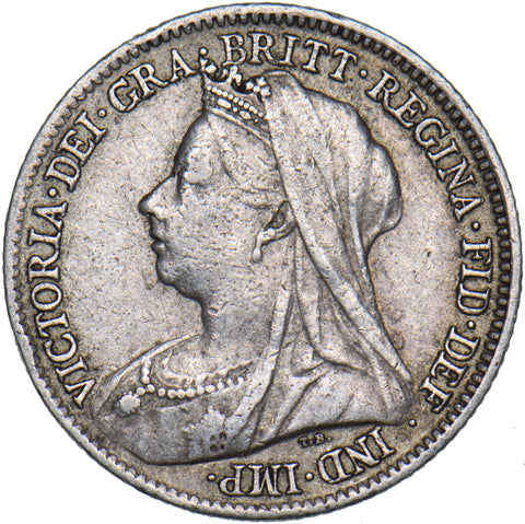 1901 Sixpence - Victoria British Silver Coin - Nice