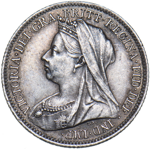 1901 Sixpence - Victoria British Silver Coin - Very Nice