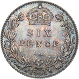 1901 Sixpence - Victoria British Silver Coin - Superb