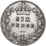 1902 Sixpence - Edward VII British Silver Coin - Nice