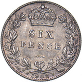1902 Matt Proof Sixpence - Edward VII British Silver Coin - Superb