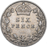 1903 Sixpence - Edward VII British Silver Coin - Nice