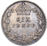 1904 Sixpence - Edward VII British Silver Coin - Nice