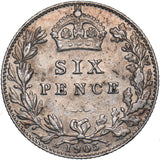 1905 Sixpence - Edward VII British Silver Coin