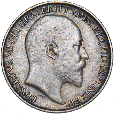 1907 Sixpence - Edward VII British Silver Coin - Nice