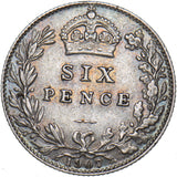1907 Sixpence - Edward VII British Silver Coin - Nice