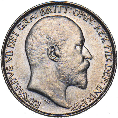 1909 Sixpence - Edward VII British Silver Coin - Very Nice