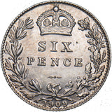 1909 Sixpence - Edward VII British Silver Coin - Very Nice