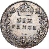 1910 Sixpence - Edward VII British Silver Coin - Nice