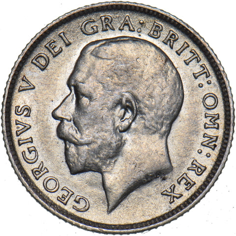 1916 Sixpence - George V British Silver Coin - Very Nice