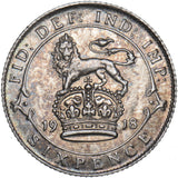 1918 Sixpence - George V British Silver Coin - Very Nice