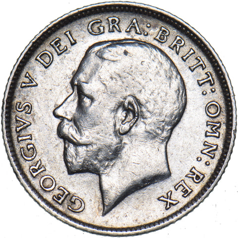1918 Sixpence - George V British Silver Coin - Nice