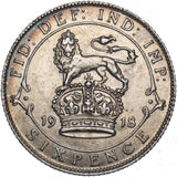 1918 Sixpence - George V British Silver Coin - Very Nice