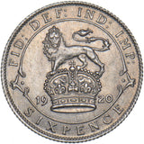 1920 Sixpence - George V British Silver Coin - Very Nice