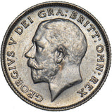 1921 Sixpence - George V British Silver Coin - Very Nice