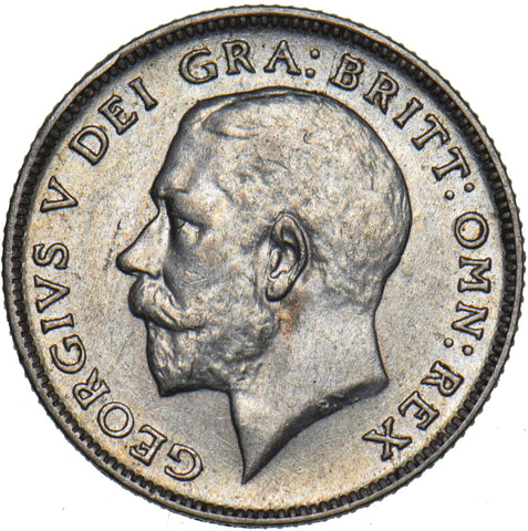 1921 Sixpence - George V British Silver Coin - Very Nice