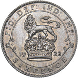 1922 Sixpence - George V British Silver Coin - Very Nice