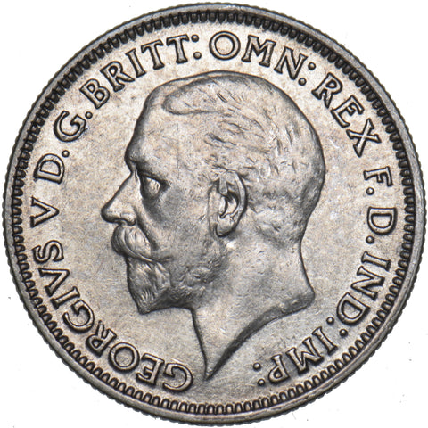 1933 Sixpence - George V British Silver Coin - Very Nice