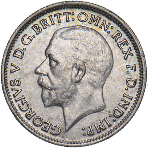 1934 Sixpence - George V British Silver Coin - Very Nice