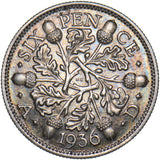 1936 Sixpence - George V British Silver Coin - Very Nice