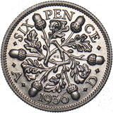 1936 Sixpence - George V British Silver Coin - Superb