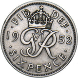 1952 Sixpence - George VI British  Coin - Nice
