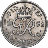1952 Sixpence - George VI British  Coin - Nice