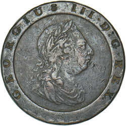 1797 Cartwheel Twopence - George III British  Coin