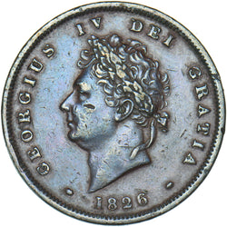 1826 Penny - George IV British Copper Coin - Nice